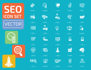 Search Engine Optimisation Vector Icon Set