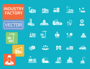 Industry And Factory Vector Icon Set