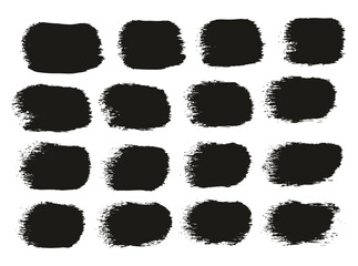 Round Sponge Thick Artist Brush Straight Lines High Detail Abstract Vector Background Set 