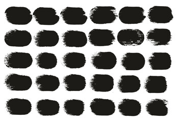 Round Sponge Thick Artist Brush Straight Lines High Detail Abstract Vector Background Set 