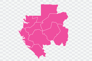 Gabon Map Fuscia Color Background quality files png