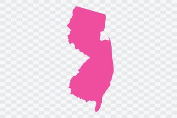 NEW JERSEY Map Fuscia Color Background quality files png