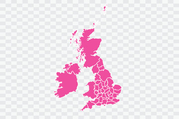 Uk Counties Map Fuscia Color Background quality files png