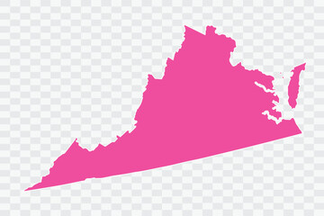 VIRGINIA Map Fuscia Color Background quality files png