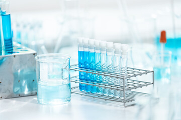 scientific flask and beaker glassware, liquid tube equipment for chemistry science laboratory...