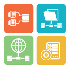 Database And Network Vector Icon Set