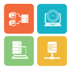 Database And Network Vector Icon Set