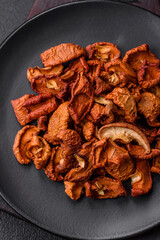 Delicious ripe red apple, sliced and dried in a special dryer