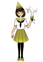 Manga girl new year