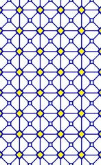 Fototapeta premium abstract seamless pattern with blue and gold ornament. vector illustration