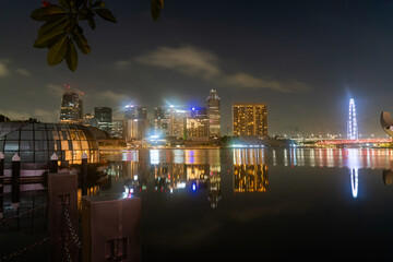 Marina Bay and Gardens at night / sunriseViews around Singapore , Asia,