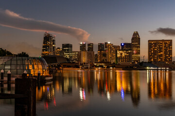 Marina Bay and Gardens at night / sunriseViews around Singapore , Asia,