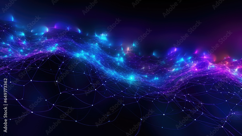 Wall mural technology neural network matrix illustration abstract internet, connection mesh, flow tech technolo