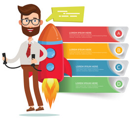 Businessman Infographic Concept vector Design