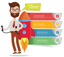 Businessman Infographic Concept vector Design
