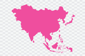 Asia Map Fuscia Color Background quality files png