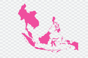 Southeast Asia Map Fuscia Color Background quality files png