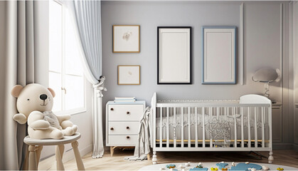 Baby Room. Blank template with frame