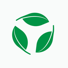 Eco Icon. Green Leaf, Environment Symbol - Vector. 