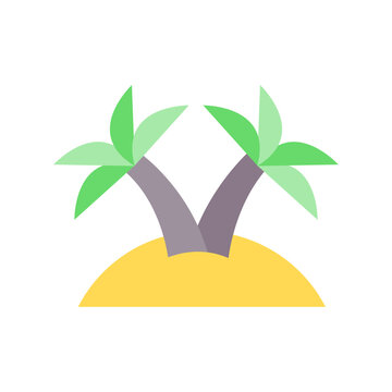 icon coconut tree and beach, editable file