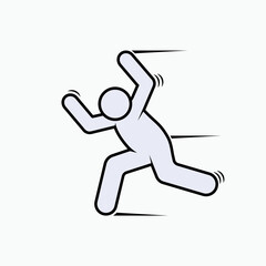 Escape Icon. Scurry, Hurry Up Symbol - Vector.