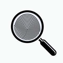 Evidence Icon. Proof, Fingerprint Symbol.