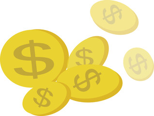 Dollar icon. Cash, interest rate, business and finance, return on investment, financial solution, prepayment and down payment concept.