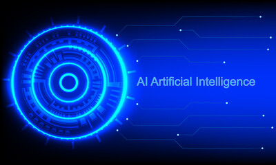 Abstract futuristic circuit Ai technology, Artificial Intelligence, graphics design illustration