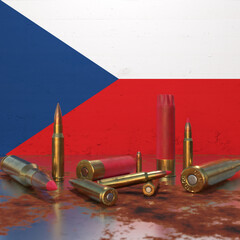 Flag of Czechia With Bullets
