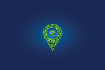 world environment day. green planet creative concept. vector grass location map. 