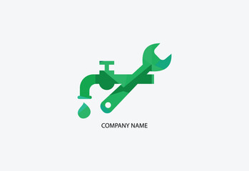 low poly Plumbing Line Icons vector illustrator