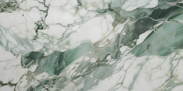 marble texture in shades of green and white generative AI