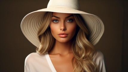 Woman in hat, medium close-up.