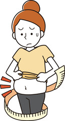 お腹の肉が気になる女性