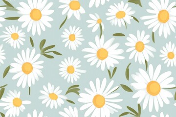 Daisy flower vector seamless pattern illusration floral background. generative ai.