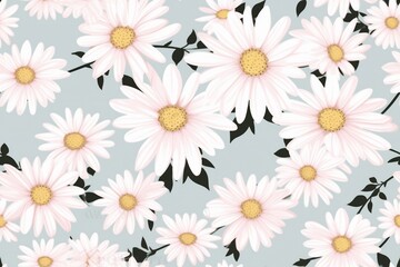 Daisy flower vector seamless pattern illusration floral background. generative ai.