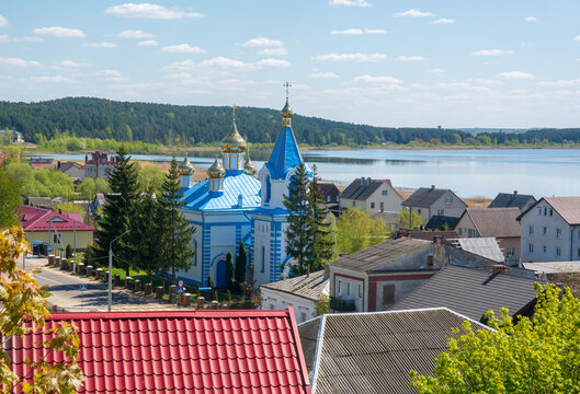 Dormition Of The Theotokos Church Braslaw , Belarus .Braslaw landscape.