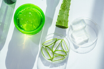 eco skin care beauty products in cosmetic laboratory development, Natural drug research with organic plant and scientific extraction in glassware, Alternative green herb medicine for body health care