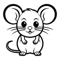 Mouse coloring book pages for kids, Mouse coloring pages vector