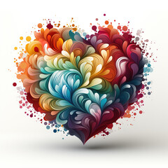 Radiant Love: A Beautiful Burst of Colorful Hearts