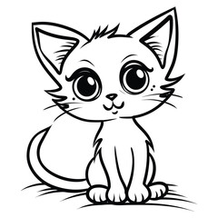 Cat coloring book pages for kids, Cat coloring pages vector