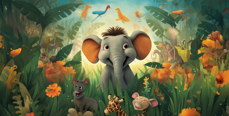 happy zoo book cover for kids hd wallpaper