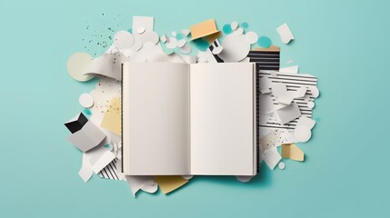 A conceptual image showcasing the art of journaling, featuring a notebook with open blank pages ready for writing. The image provides ample copy space for customization and personalization.