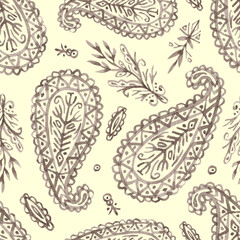 Vintage style pattern with vintage ornaments