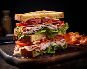 shot traditional turkey club s, generative ai.