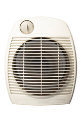 Electric space fan heater isolated on white background