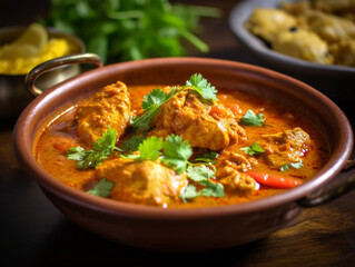 chicken curry with rice, generative ai.