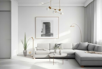 living room interior. Generative AI
