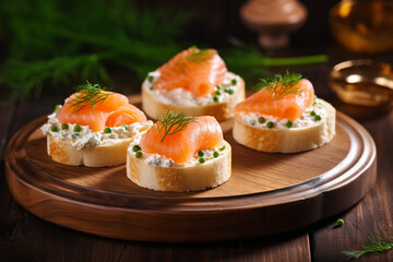 sandwiches with cream cheese food photo. 4k, generative ai.