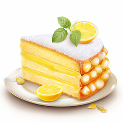  lemon cake food realistic, generative ai.